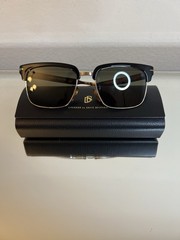 Eyewear by David Beckham Men’s Square Sunglasses Black Frame Green Tinted Lens