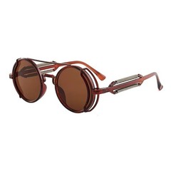 Retro Gothic Steampunk Round Sunglasses Men Women Circle Frame Sun Glasses