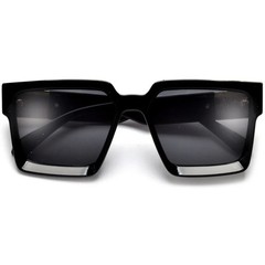 Men Sunglasses Fashion Black Oversize Big Designer Square Rapper Rap Black Retro