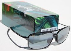 MAUI JIM Kaupo Gap POLARIZED Sunglasses 437-02 Gloss Black/Neutral Grey NEW