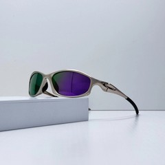 Vintage Oakley Hatchet X-Metal Sunglasses Silver Purple Lens Y2K