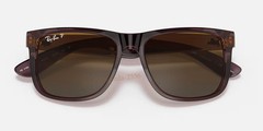 Ray-Ban Justin RB4165 Sunglasses Transparent Dark Brown Polarized Gradient 54MM