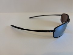 Oakley Whisker Polarized Sunglasses OO4141-1160 Satin Black/Prizm Deep Water EUC