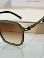 MYKITA RIMOWA MR002 Olive Green Square Titanium Sunglasses Brown Gradient