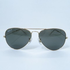 Used RAY BAN Ray Ban AVIATOR LARGE METAL Polarized Lens Sunglasses RB3025 Black