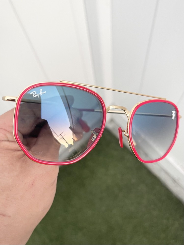 NWT Authentic Ray Ban Scuderia Ferrari Marshall RB3748-M 3748 Gold Red 54/21