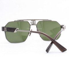 Dolce Gabbana Sunglasses Shiny Gunmetal Green Tinted Lens DG2294 04/71 with Case