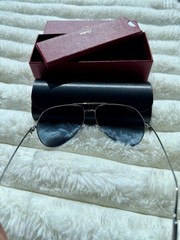 Cartier Sunglasses Aviator Pilot Grey Double C Décor Authentic