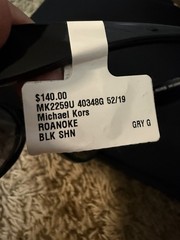 Michael Kors glasses black + light grey gradient polyamide NO BOX BUT HAS TAGS!
