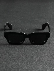 Retro Slim Rectangle Sunglasses Black Unisex UV400 Modern Street Style