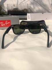Ray-Ban RB2140 Original Wayfarer Black Sunglasses G-15 Green 50-22 BRAND NEW NWT