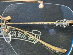 Chrome Hearts Gold “FLUID” Model Rimless Designer Eyeglasses (58-18-147mm)