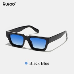 Ruiao 2026 fashion black small rectangular thick frame sunglasses for men