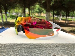 Oakley Sunglasses Plazma OO9512D-0339 White Ink Frames with Red Lenses 125MM
