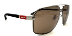 Chopard SCHG89 509 Shiny Gunmetal Brown Rubber Sunglasses 66-11-140