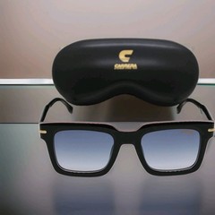NEW Carrera Square Sunglasses 316/S Striped Black / Dark Blue Gradient Lens 52mm