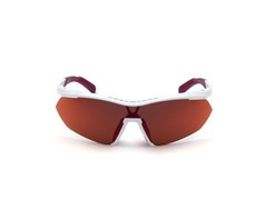 Adidas SP0016 21L White Matte Mirrored Plastic Half-Rim Sunglasses Frame 145-135