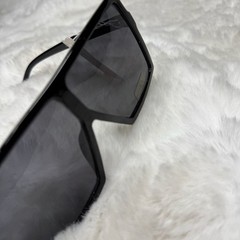 Squared Rectangular Flat Top Mob Plastic Oversize Sunglasses Matte Black Solid B