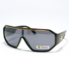 ROBOT Sunglasses for Men Futuristic Celebrity Flat Top BLACK Color Stripes New