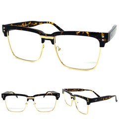 Men’s Classy Elegant Modern RETRO Clear Lens EYE GLASSES Square Tortoise Frame