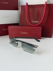 CARTIER CT0622S 003 Silver Green Green Gradient Lens Unisex Sunglasses AUTHENTIC