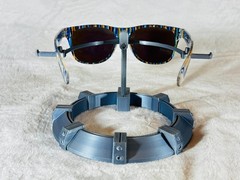 Custom PixelVivid Blue and Brown Solid Stripe Sunglasses with Blue Lenses