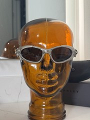 Vintage Oakley Plate Silver Chrome Sunglasses Made In USA Rare y2k gorpcore
