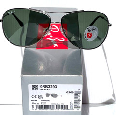 NEW Ray Ban Polished Gunmetal POLARIZED Green lens Sunglass RB 3293 004/9A