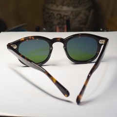Vintage 1960s sunglasses men Johnny Depp tortoise glasses green glass lens UV400