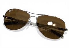 Ray Ban RB8301 004/M7 Carbon Fiber Polarized Dark Brown Sunglasses 59-14mm RARE