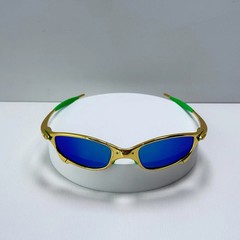 Vintage Oakley Juliet 1.0 X-Metal Gold Frame Blue Iridium Lens Green Arm