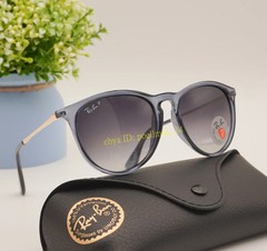 Ray-Ban Erika RB4171 6592/T3 Polarized Sunglasses Blue Frame Grey Lens 100UV