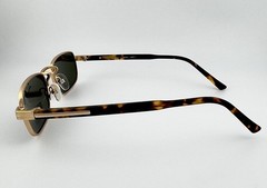 HAVVS HV68127 C Polarized Sunglasses Men Gold Tortoise Frame Dark Green Lens