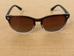 Men’s Rectangle Full Rim Sunglasses Brown Frame Gradient Tinted Lenses SY8068