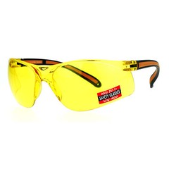 Yellow Lens Protective Safety Glasses UV 400 ANSI Z87.1+ Half Rim Sporty