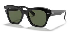 RAY-BAN State Street RB2186 901/58 49 Black G-15 Green Polarized Sunglasses