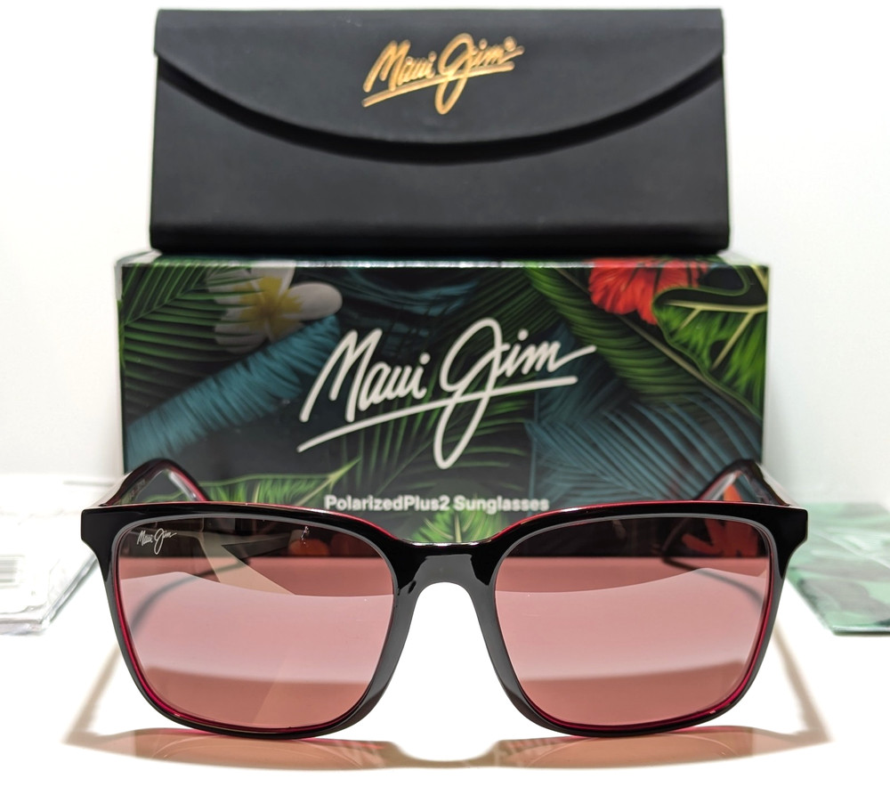NEW Maui Jim Wild Coast Black w/Red Polarized Maui Rose Sunglasses R756-02R