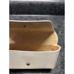 Michael Kors Cream Leather Sunglasses Case with Logo