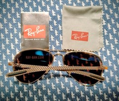 Ray-Ban Chromance Aviator Sunglasses Purple/Gold with Maintenance Kit