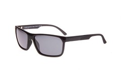 New Runway Sunwear RS-654 Shiny Black Polarized Sunglasses with Grey Lenses