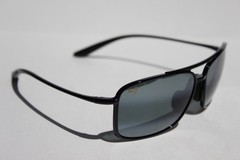 MAUI JIM Kaupo Gap POLARIZED Sunglasses 437-02 Gloss Black/Neutral Grey NEW