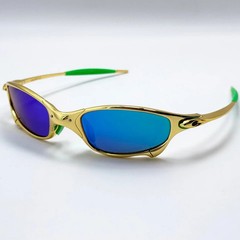 Vintage Oakley Juliet 1.0 X-Metal Gold Frame Blue Iridium Lens Green ArmIN BOX