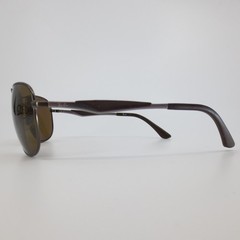 Ray-Ban RB3519 029/83 Gunmetal Aviator Sunglasses Polarized Brown Lens 59mm