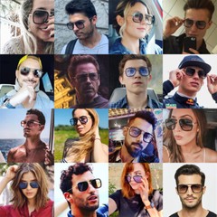 Fashion Sunglasses Men Women Square Classic Metal Frame Retro Glasses Eyewear