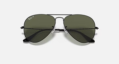 Ray-Ban RB3025 002/58 58-14 3P Unisex Polished Black Sunglasses G-15 Lenses NEW