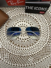 Ray-Ban RB3025 Aviator Gradient Gold Light Blue Sunglasses 62mm Unisex