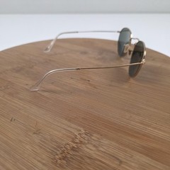 Ray-Ban RB3447 Round Metal Sunglasses Mens 50-21 Gold Green Round 001 Made Italy
