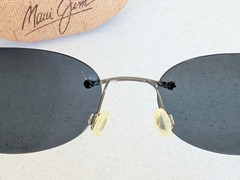 Maui Jim Sport Kailua MJ 453-02 Gunmetal Grey Polarized Rimless Wire Sunglasses