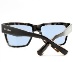 Dolce Gabbana Sunglasses Shiny Black on Gray Havana Blue DG 4431 3403/1U w/case