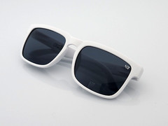 NEW Spy+Optic Helm Sunglasses Matte White Dark Smoke Tint Lens Black Logo
